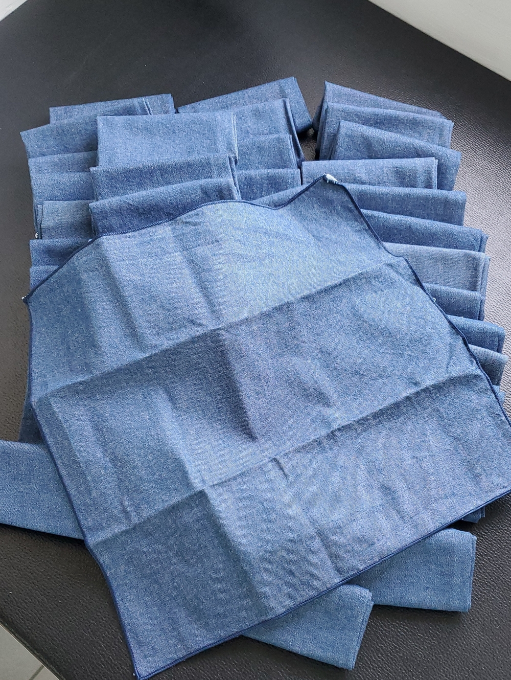 Blue Denim-Style Cloth Napkins - Set for Home Dining